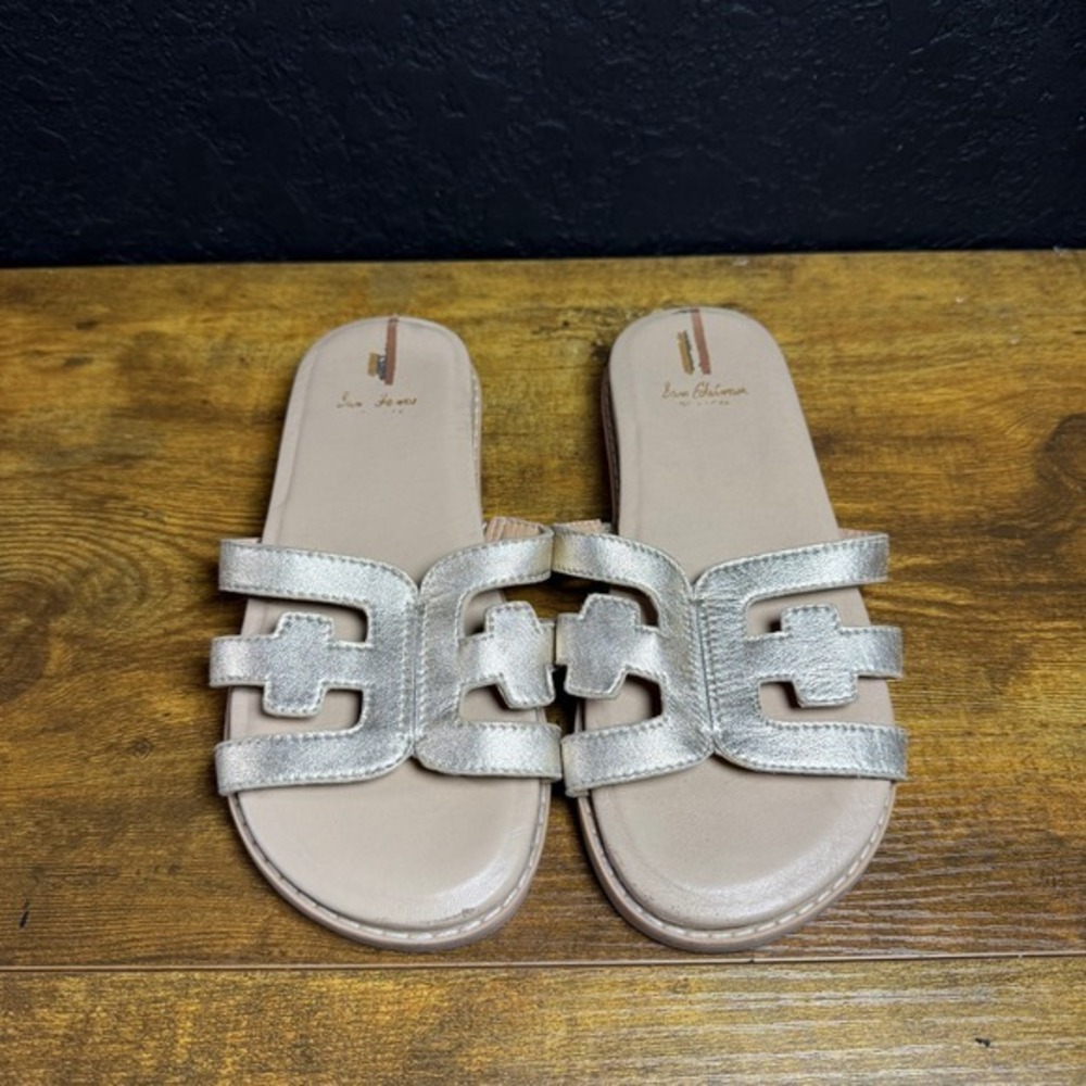 Sam Edelman Bay S100450012 Gold Metallic Leather Slide‎ Sandals Girls 3M EUR 35